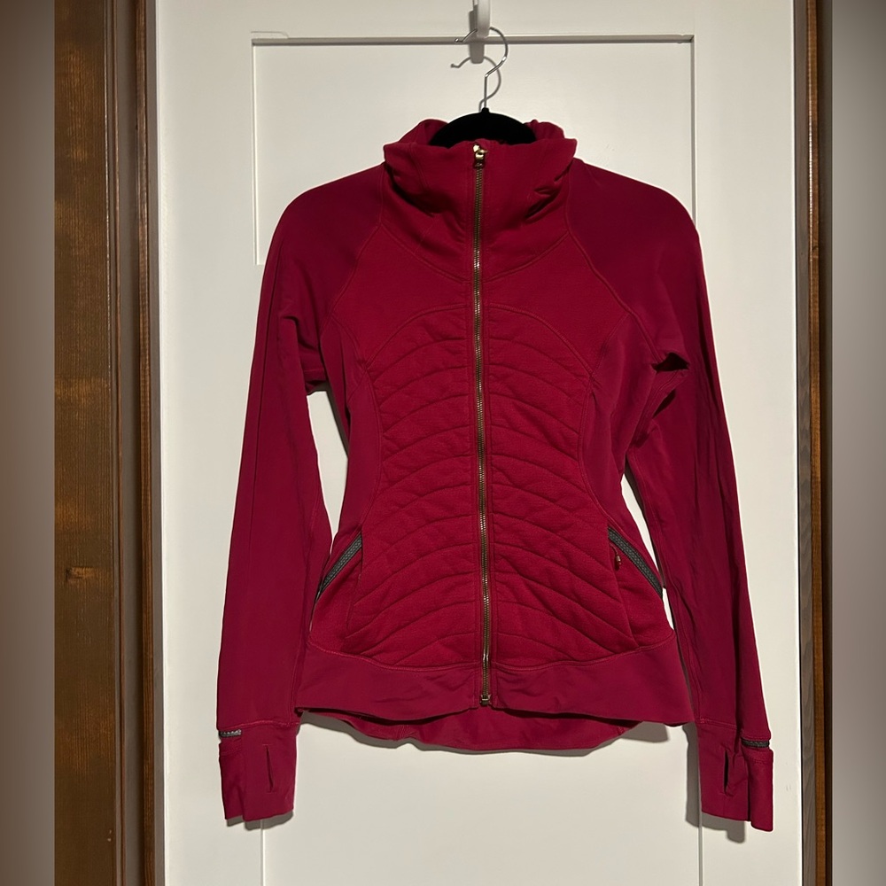 Lululemon Fleece Out Jacket Berry Rumble Size 4 - Picture 2 of 13